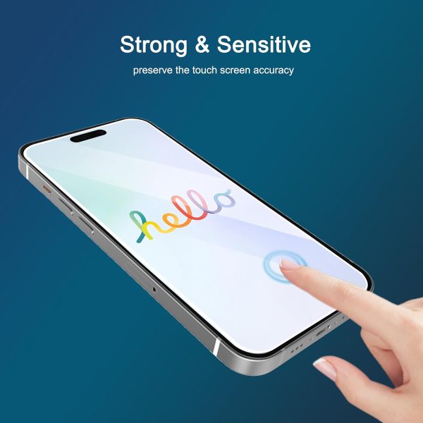 Ailun Glass Screen Protector for iPhone 16 / iPhone 15 / iPhone 15 Pro [6.1 Inch] Display 3 Pack Tempered Glass, Dynamic Island Compatible, Case Friendly [Not for iPhone 16 Pro 6.3 Inch] - Image 5