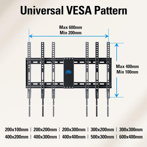 Mounting Dream UL Listed TV Mount for Most 37-75 Inch TV, Universal Tilt TV Wall Mount Fit 16", 18", 24" Stud with Loading Capacity 132lbs, Max Vesa 600 x 400mm, Low Profile Flat Wall Mount Bracket - Image 6