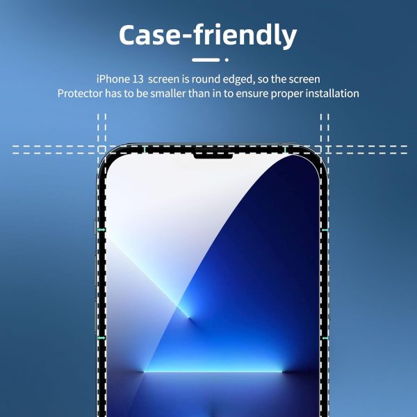 NEW'C 3 Pack Designed for iPhone 14, iPhone 13, iPhone 13 Pro (6.1 inches) Screen Protector Tempered Glass,Case Friendly Scratch-proof, Bubble Free, Ultra Resistant - Image 3