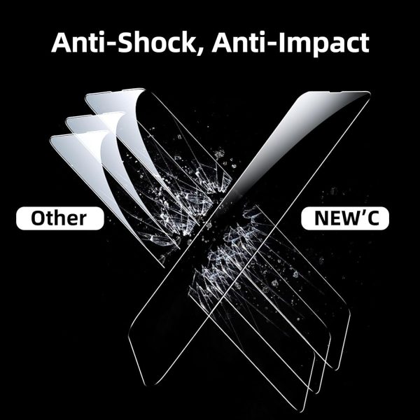 NEW'C 3 Pack Designed for iPhone 14, iPhone 13, iPhone 13 Pro (6.1 inches) Screen Protector Tempered Glass,Case Friendly Scratch-proof, Bubble Free, Ultra Resistant - Image 6