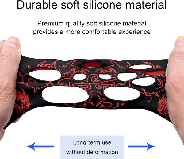 Xbox-One Controller Skin, BRHE Anti-Slip Silicone Cover Protector Case Accessories Set for Microsoft Xbox 1 Wireless/Wired Gamepad Joystick with 2 Thumb Grips Caps (Red) - Image 6