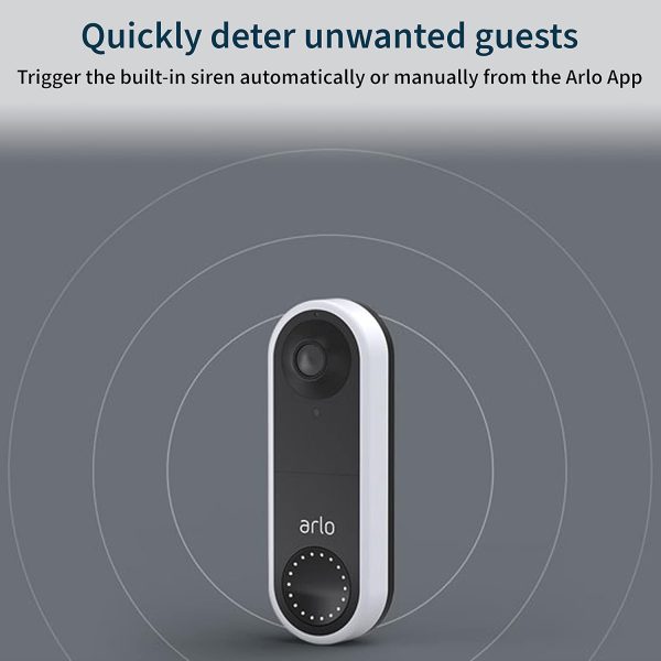 Arlo Essential Wired Video Doorbell - HD Video, 180° View, Night Vision - Image 2